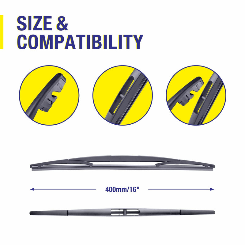 3 Wipers 26"/18"/16" Replacement For SUBARU Outback 2022 2021 2020 (Set of 3), 26 Inch+18 Inch Windshield Wiper Blades with 16 Inch Rear Wiper Blade 26"+18"(Push Button S 19mm)+16B