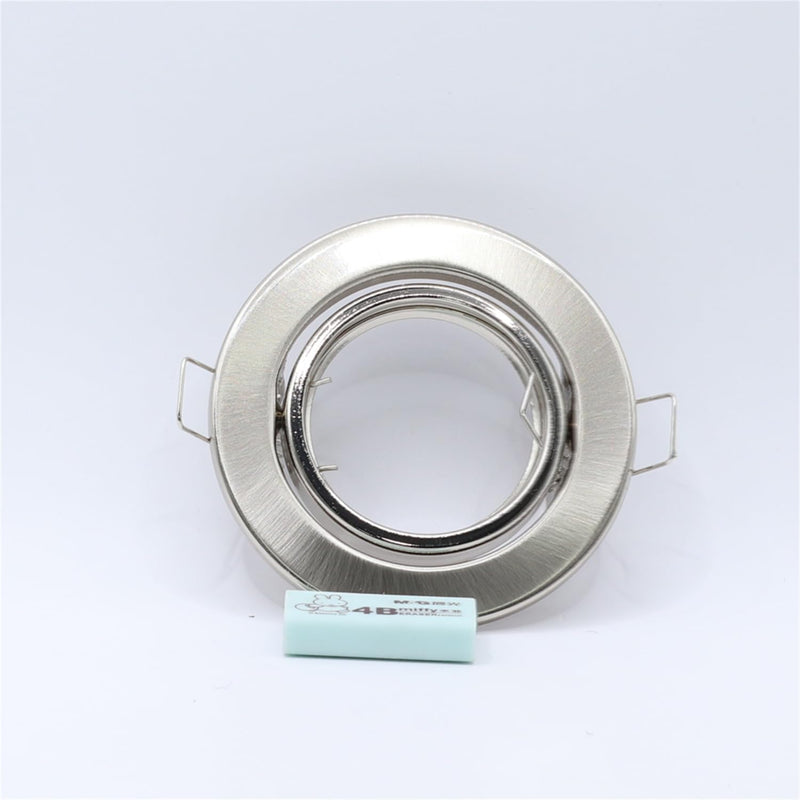 10 Pack Round Recessed Spotlights Trim Ring Fitting GU10 Light Mounting Frame with MR16 Lamp Holder for Ceiling Spotlight MR16 and 50mm Bulb Halogen Light Fitting Satin Nickel 1379MA-10pack