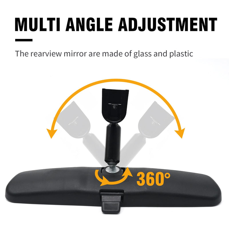 8201010F01AC 10.5" Universal Rear View Mirror, Interior Rearview Mirror Kit Replacement for Hevrolet Ford Toyota Nissan Jeep Honda Subaru Hyundai Kia Mazda Buick and More