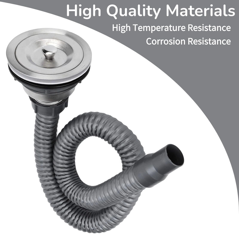 Drain Plug Basket Strainer Stainless Steel Sink Plug Kit, Hair Salon Shampoo Basin Drain Plug kit, Fast Drainage Sink Plug with Hair Catcher Accessories for Shampoo Bed, kitchen, Sturdy and Durable