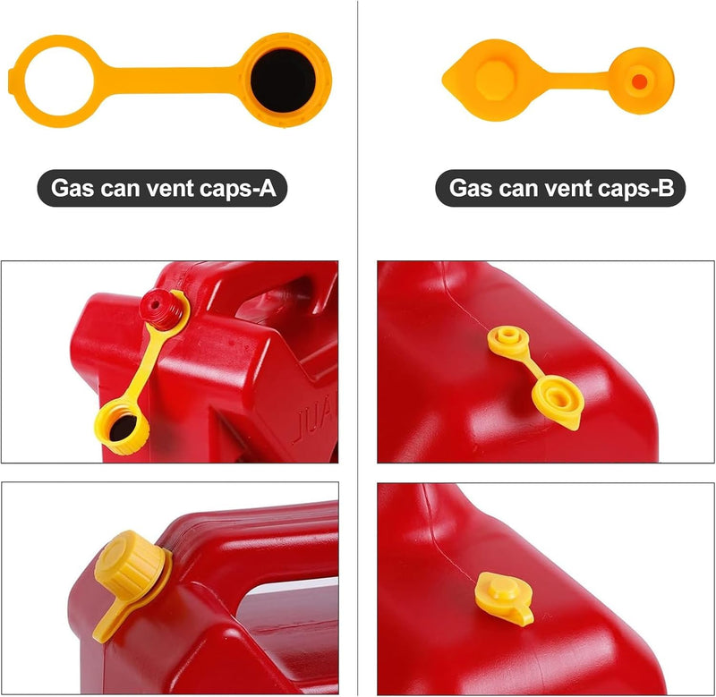 Gas Can Spout Replacement Kit, 3 Pack Flexible Nozzle Replacement Set with Vent Caps, Black