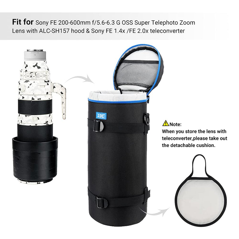 JJC Camera Lens Case Pouch, Padded Bag Fits Lens up to 5.5 x 14.6 (D x L) | for Telephoto Lens Sony FE 200-600mm f5.6-6.3/Nikon Z 600mm f6.3/Nikon Z 180-600mm f5.6-6.3 Lens & More, with Shoulder Strap XXXXXL