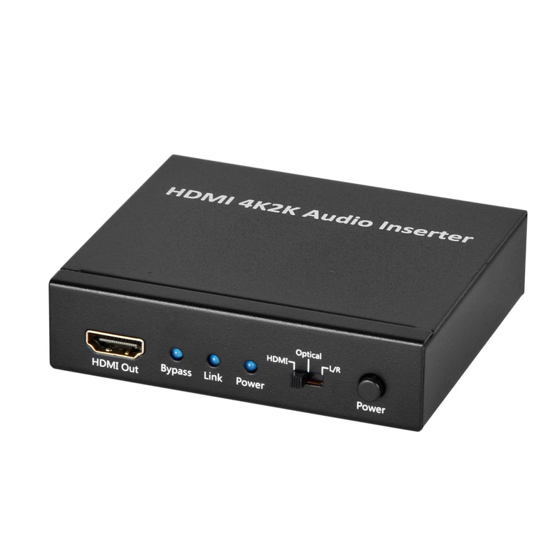 HDMI 4K2K Audio Inserter with HDCP 1.2, HBR Audio, Optical S/PDIF, CEC Bypass, Analog/Digital Audio Embed, 3D Support, DVI Conversion Compatible