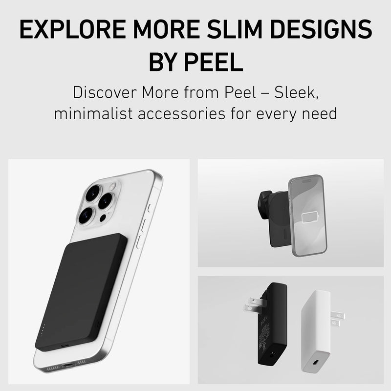 PEEL Magnetic Wireless Car Charger (Black) | Compatible with MagSafe Devices, 15W Fast Wireless Charging, Adjustable Vent Mount for iPhone 17/16/15/14/13/12