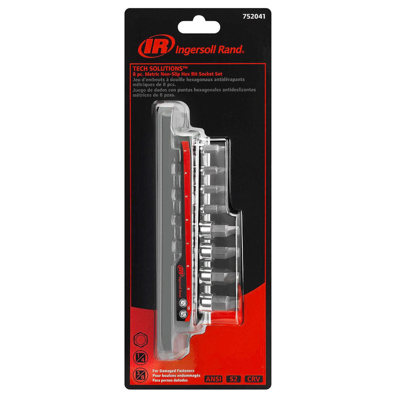 Ingersoll Rand 8 Pc. Tech Solutions Bit Socket Set - Metric- 752041, Silver