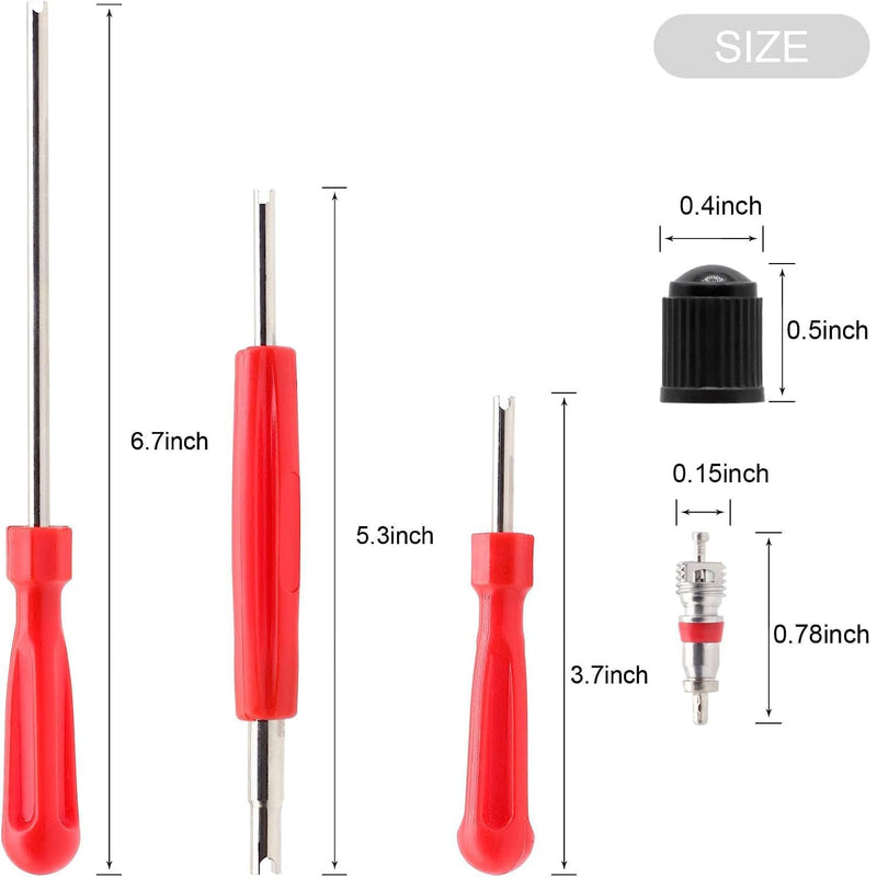 Valve Stem Puller Installer Tool, 5Pcs TR412, 5Pcs TR413, 5Pcs TR414 Tire Snap in Short Rubber Valve Stem, 4 Way Valve Core Remover, Single Head Tire Valve Core Remover Installer Tool(40Pcs) 40 PCS
