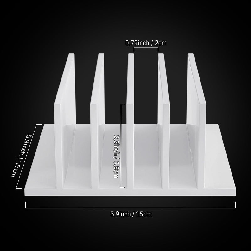 Frienda 4-Compartment Acrylic Vertical Laptop Stand, Can Accommodate with a Thickness of Less Than 2 cm, Fits Most Laptop(2 Pcs,White) White