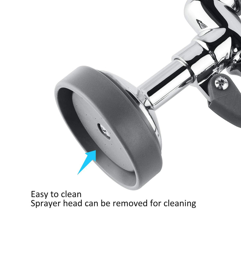 Pre Rinse Sprayer Commercial Sink Sprayer Head Spray Valve,1.42GPM Restaurant Sink Dish Spray with Handle for Commercial Kitchen faucets,Chrome Finished (Grey) Gray Round Sprayer