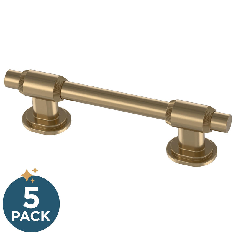 Franklin Brass Adjusta-Pull (5-Pack) Adjustable Drawer Pulls | Fits 1-3/8 to 4 Inch Hole Centers | Champagne Bronze Cabinet Handles | Fluted Edge 1-3/8" to 4"