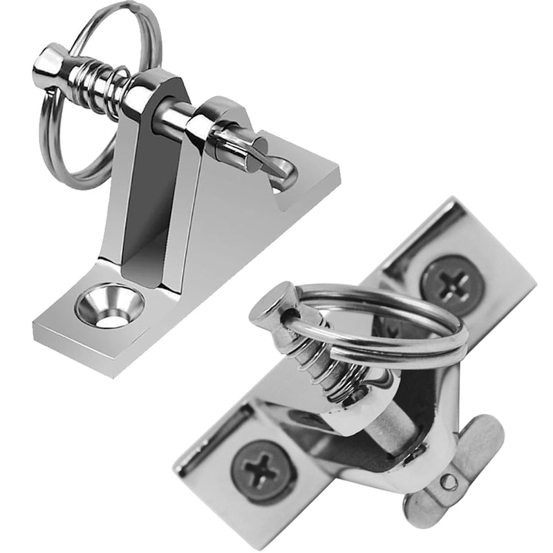 SHENGHUISS Bimini Top Deck Hinge with Quick Release pin 316 Stainless Steel Marine Bimini Top Fitting 90° Hardware with Installation Screws 4 Pack