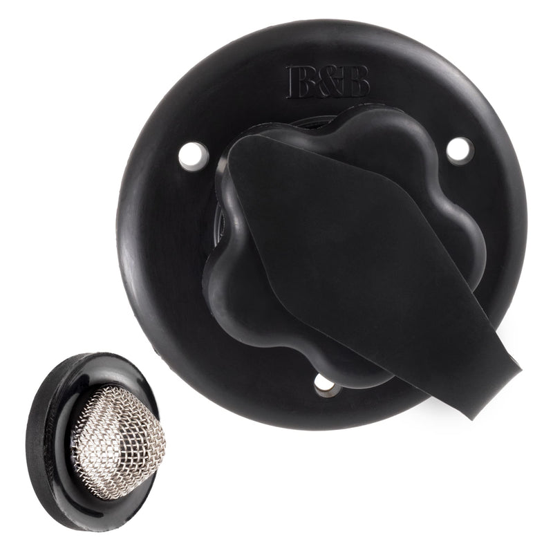 RecPro RV City Water Fill Inlet | Black | Optional Hose Elbow | Flange Brass with Check Valve | Camper | Trailer | Marine (No Hose Elbow) | Made in America No Hose Elbow