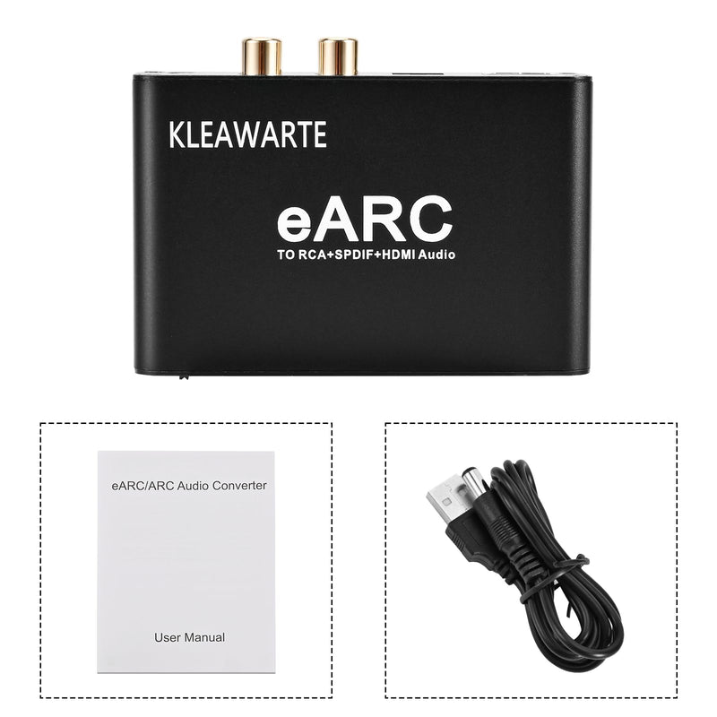 eARC Audio Extractor HDMI ARC Audio Converter eARC to HDMI Audio Optical/SPDIF RCA L/R 3.5mm Jack Digital to Analog Adapter DAC Converter ARC1