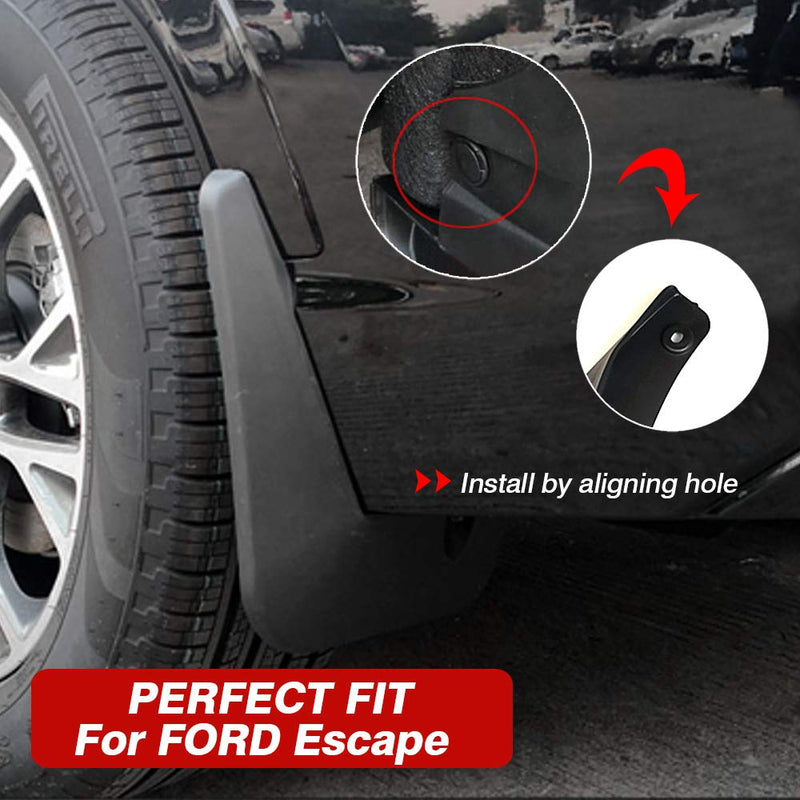 Autorder Mud Flaps Splash Guards for Ford Escape 2020 2021 2022 2023 2024 2025 Accessories Mudflap Fender Flares Front and Rear Mud Guard Set 4PCS (Not for ST-Line Models) 2020-2025 Ford Escape
