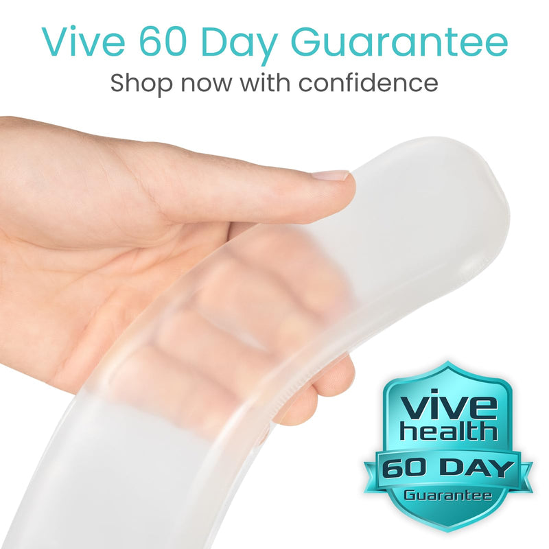 Vive Gel Toilet Seat Cushion Cover - Raised Padded Riser Cushion for Elongated, Standard, and Commode Chairs- Seat Warmer Pressure & Pain Relief Comfort- Adhesive Donut Pad for Elderly, Seniors Clear