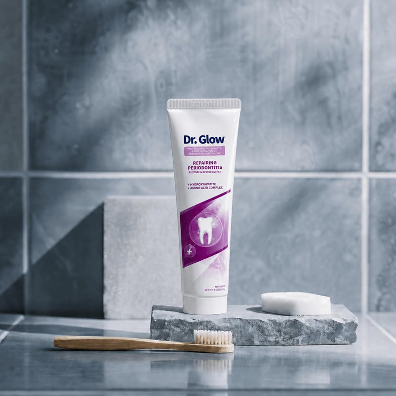 Dr. Glow Toothpaste Gum Repair for Receding Gums, Periodontal Disease, Bad Breath, Gum Regrowth, Loose Tooth Repair - 2 Tubes Pink 3.52 Ounce (Pack of 2)