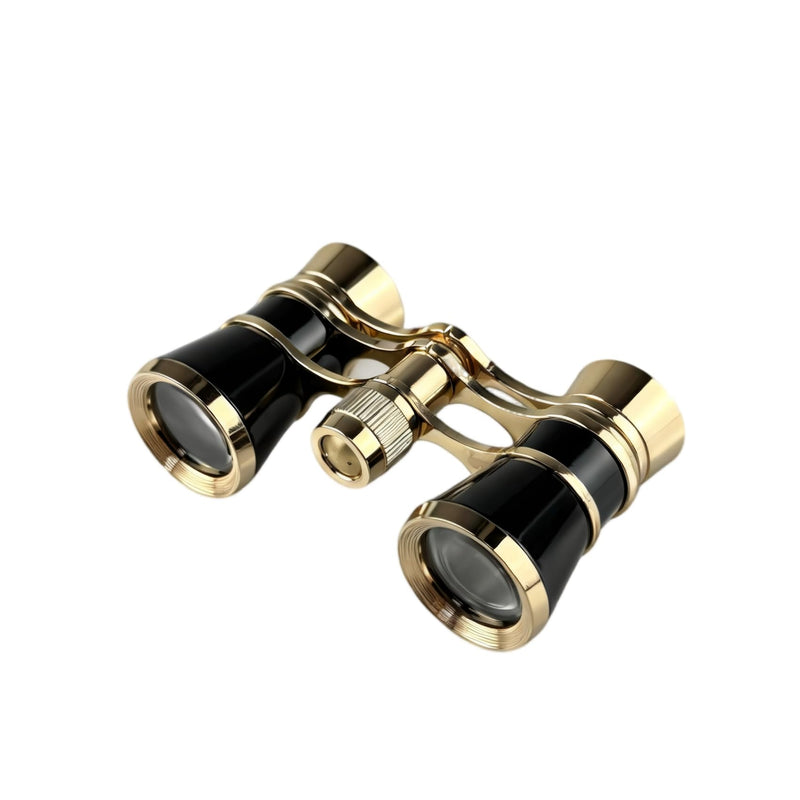 3X24 Opera Glasses with BK7 HD Optical Lens Vintage Compact Binoculars for Concerts, Theater, Horse Racing Black-Gold