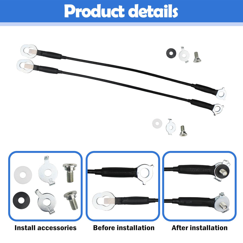 Tailgate Cable Strap with Bolt Compatible with Toyota Tundra 2007-2021 Tail Gate Support Cable Straps Replaces 65770-0C060 65770-0C070 Rear Tailgate Driver and Passenger Side