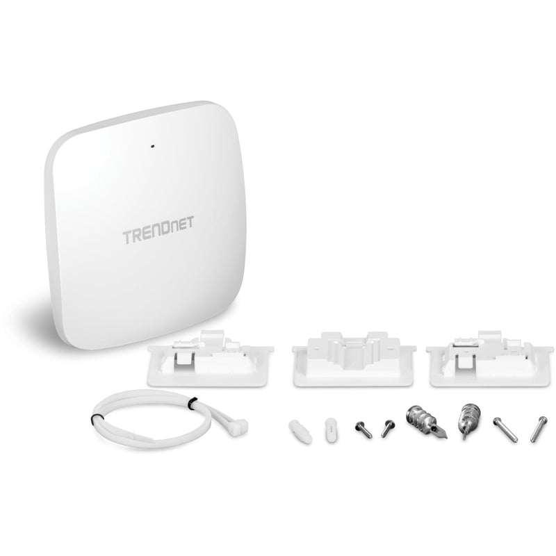 TRENDnet AX3000 Dual Band WiFi 6 PoE+ Access Point, TEW-923DAP, 1 x 2.5GBASE-T PoE+ LAN Port, OFDMA and MU-MIMO Technology, 2402Mbps (5Ghz), 573Mbps (2.4Ghz), WPA3 Ecryption, White