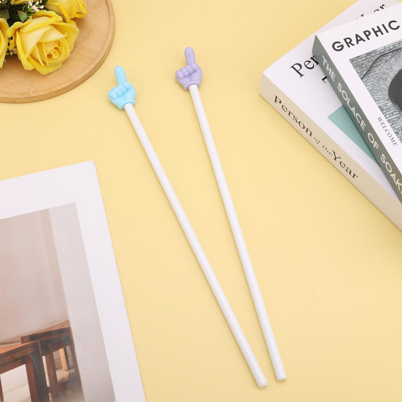 2 Pcs Big Finger Teacher Pointers, Hand Shape Reading Guides Pointer Stick Classroom Teaching Aids for Classroom Presentation whiteboard Interactive Learning Reading Supplies(Blue, Purple)