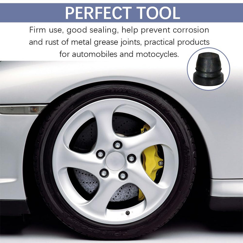 18Pcs Car Brake Bleeder Screw Caps, Auto Rubber Grease Fitting Cap Dust Zerk Cover, Universal Car Accessories Car Brake Bleeder Nipple Caps Replacement for Motorcycle Car Braking Systems