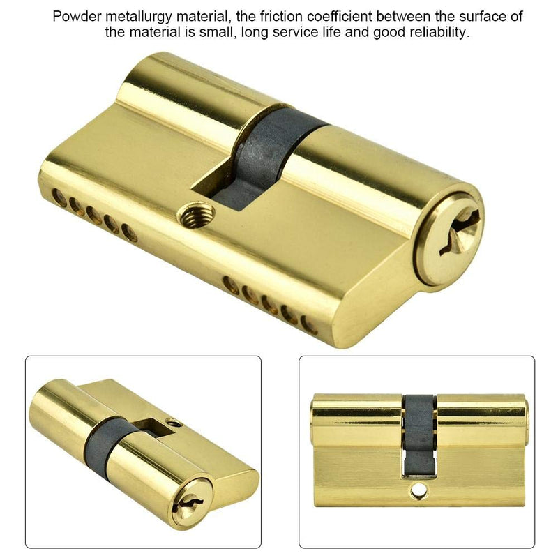 60mm Cylinder Lock Copper Dual Open Anti-Theft Door Lock Cylinder with Keys Strong Resistance and Rust-Proof, Suitable for Wooden Doors, Aluminum Doors