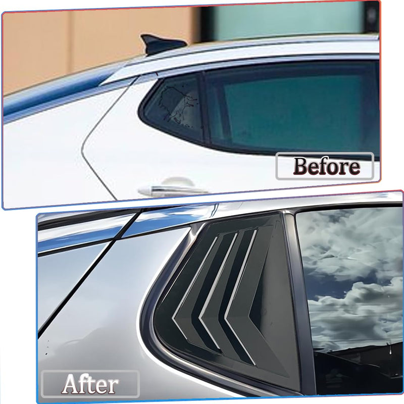 Window Louver 2Pcs Side Vent Window Louvers for Kia Optima 2011 2012 2013 2014 2015, ABS Print Sport Window Decorative Covers, Exterior Trim Accessories - Bright Black 2011-2015 Kia Optima