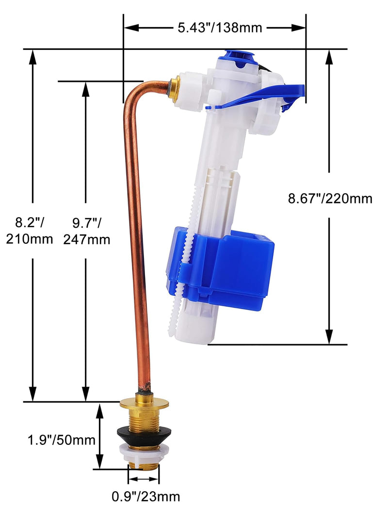 Toilet Fill Valve Fit for KOHLER, Toilet Replacement Parts Toilet Flusher Replacement Compatible with Kohler San Raphael ‎04-9164/1058910 Fill Valve Service Kit