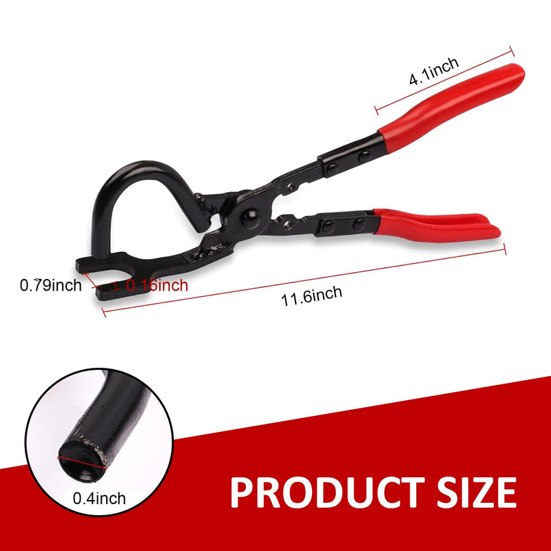 Exhaust Hanger Pliers, Rubber Exhaust Hanger Removal Tool, Universal Cars Handle Clamp Tool, 11.6" Head Recessed Non-Slip Handle Clamp (Red)