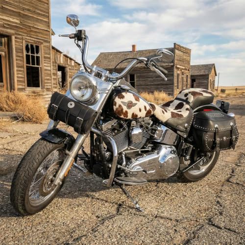 Milwaukee Leather SH62601 Black Small PVC Double Strap with Concho Windshield-Tool Bag - One One Size