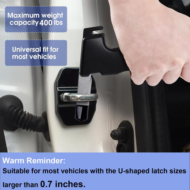 2 Pack Car Door Handle for Elderly, Door Grab Handle Assist, Ultra Grip Mobility Handle for Car, Car Door Latch Bar for Easily Get Out of Car, Anti-Slip Design, Black/Blue Black+Blue Handles