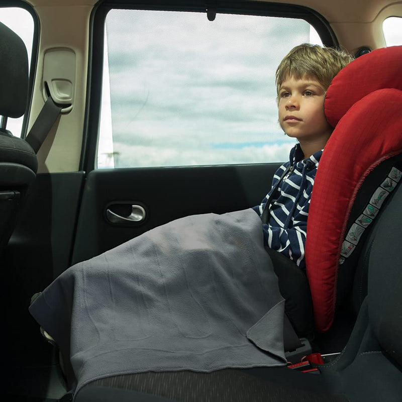 Schumacher Electric SA877 Heated Polar Fleece Lap Blanket for Emergencies, Road Trips, Camping, and Tailgating, Plugs into 12V DC Accessory Outlet, 12 Volt DC, 64-Inch Cord, Blue, 1 Unit 27.5" x 43" Gray