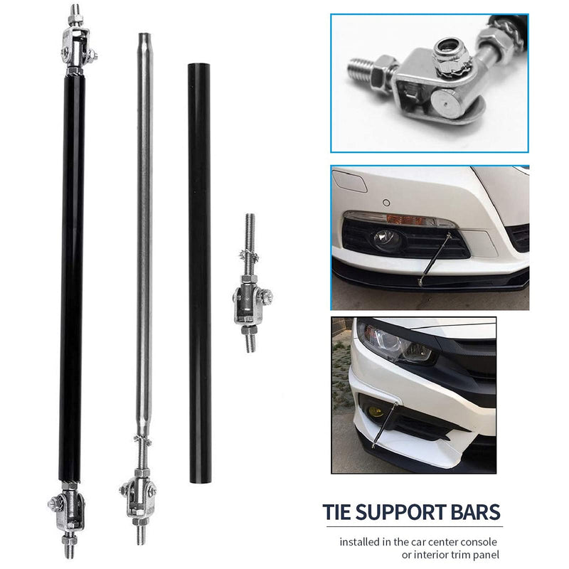 Universal 8"-11" Splitter Strut Rods, Adjustable Black Front Lip Support Rods Front Bumper Strut Rods (2PCS)