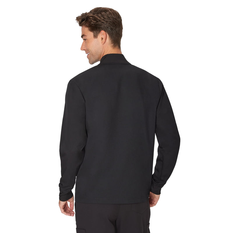 Hanes Men's Scrubs Healthcare Jacket, Zip-up Scrub Jacket for Men, Moisture-wicking & Odor Control Large New Ebony
