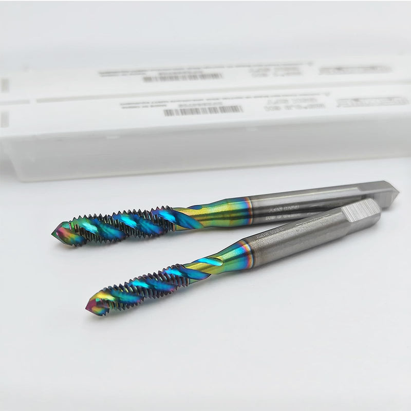 Tools DLC Coating Spiral Flute Taps High Speed Steel (HSS) 3 Flutes Machine Screw Tap Set Metric M2 M2.5 M3 M4 M5 M6 M8 M10 M12 Thread Tapping Tool 9cps M2 M2.5 M3 M4 M5 M6 M8 M10 M12 Set 9PC