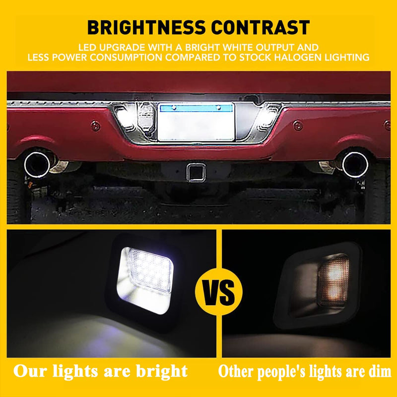 License Plate Lights Fits for 2003-2018 RAM 1500 2500 3500 Pickup, Set of 2 Truck Number Lamps Assembly Led Tag Light Kit, 6000K White