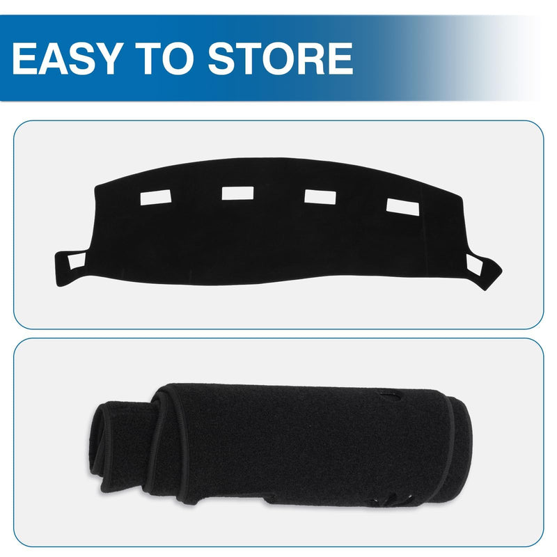 KUST Car Dash Cover for 2002-2005 Dodge Ram 1500, 2003-2005 Ram 2500/3500 Polyester Non-Slip Center Console Dash Cover Interior Accessories for Dodge Ram Custom Fit Dashboard Mat No Glare Black Dash Cover for Dodge RAM 1500 2500 3500 2002-2005
