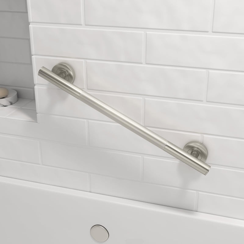 Lava Odoro Shower Grab Bars, 12" Stainless Steel Bathroom Safety Grab Bar, Upgrade Anti-Slip Knurling Shower Grab for Bathtub, Shower Handle for Elderly and Handicap, ADA Compliant, Brushed Nicke Brushed Nickel 12 Inch