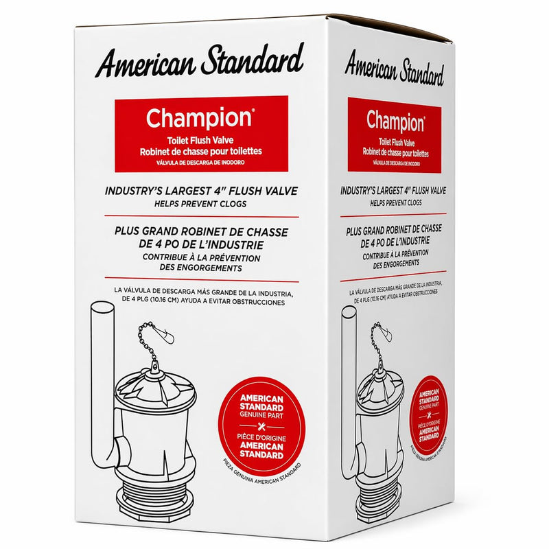 American Standard 4" Champion Universal Flush Valve Kit – Genuine OEM Part – Fits All 2-Piece Champion Toilets – Includes Wrench, Lock Nut & Extra Flapper (Model 7382106-100.0070AP)