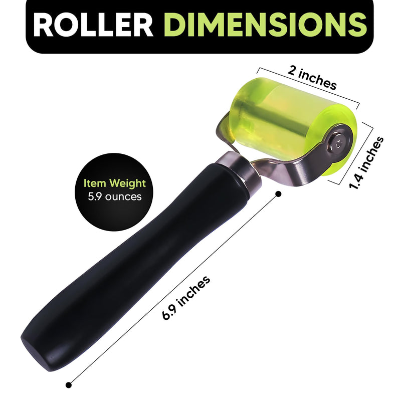 SSK-Roller Sound Dampening Installation Tool - Polyurethan Rubber Roller with Wooden Handle - Eliminates Air Bubbles