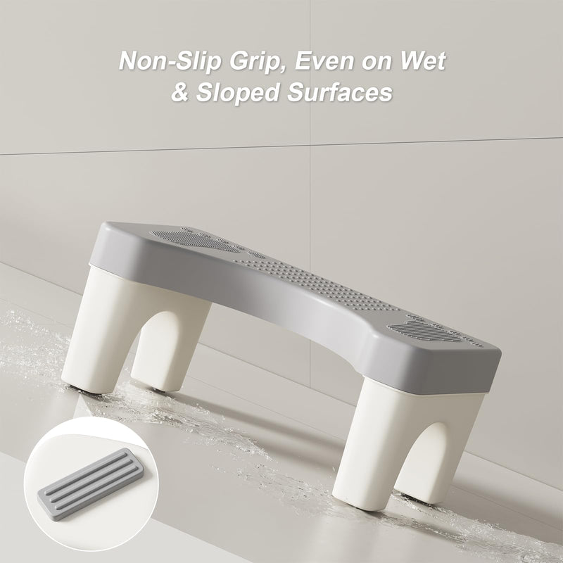 2 Pack Poop Stool Adult, Portable Toilet Stool Squat for Pooping, Travel Squatting Potty for Adults & Kids, Toilet Foot Stools for Bathroom, Gray 2Pcs
