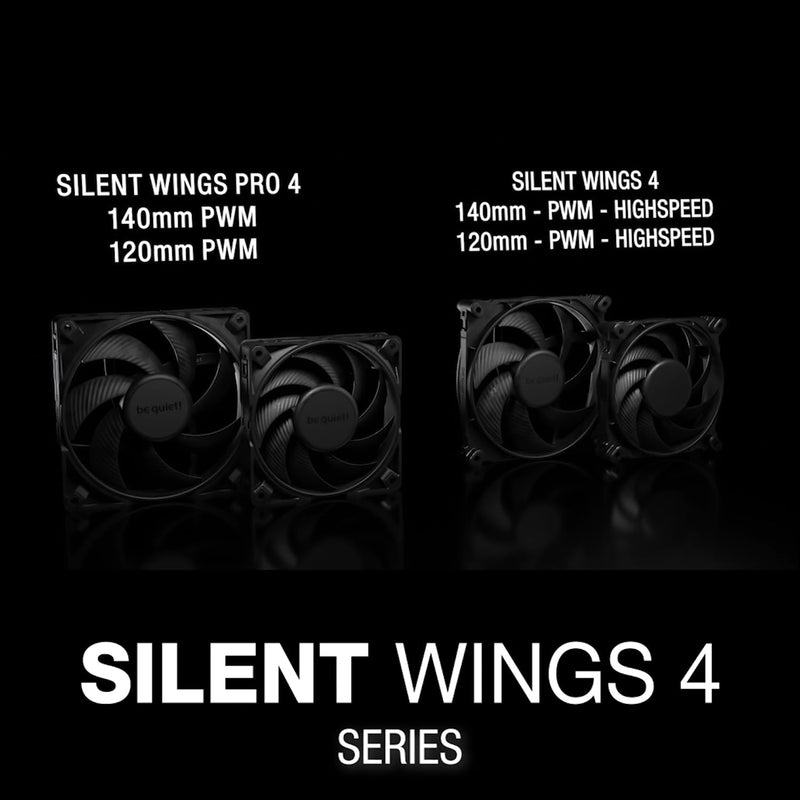 be quiet! Silent Wings Pro 4 120mm PWM 3000 RPM Premium Low Noise Cooling Fan | 4-Pin | BL098 Black PWM Pro Version
