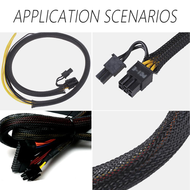 Wire Heat Shield 9.8Ft - 1/2" ID x 10' Spark Plug Wire Heat Shield Wrap Fuel Line Heat Shield Sleeve - Automotive Heat Shield for Protecting Car Accessories (Black) Black