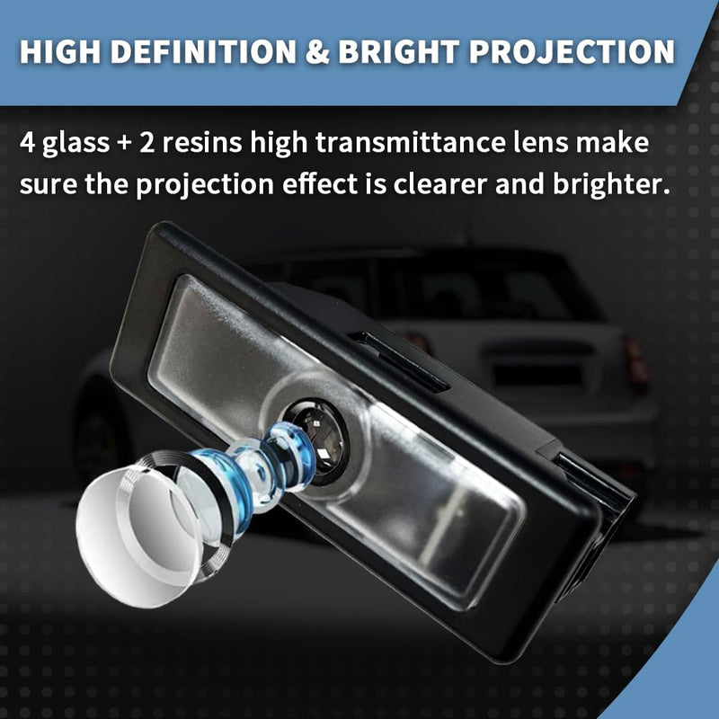 akarin 2Pcs Door Lights Logo for Mi ni r55 r56 r57 r58 r59 r60 r51 f54 f56 f55 f57 f60 f65 u25 Puddle Lights Car Door Logo Lights Projector Courtesy LED Ghost Shadow Lamps Accessories (f56)