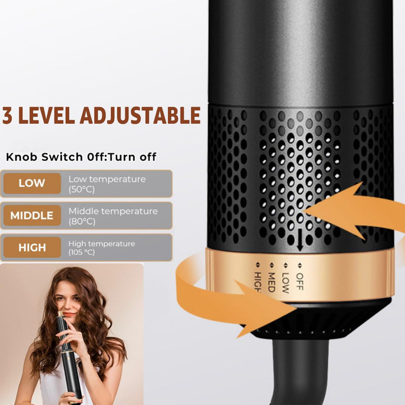 Hair Styler 5 in 1, Magic Styler, 1000W Hair Dryer Brush for Hair Styling, Hot Air Brush for Volumizing, Hair Wrap Dryer Set with Detachable Heads Comb