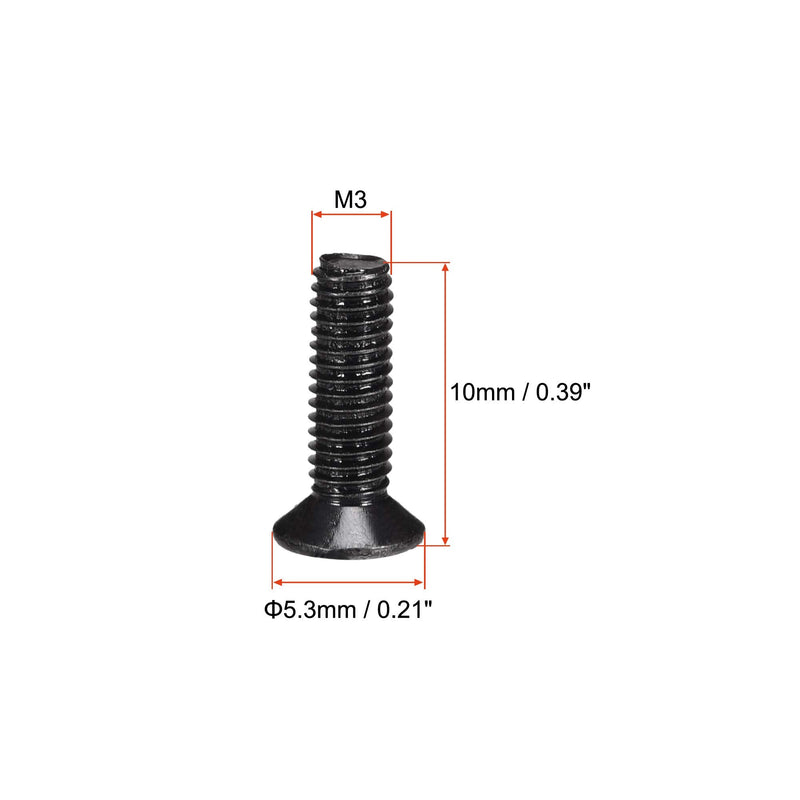 uxcell M3 x 10mm Phillips Screw Fastener Black for Laptop PC TV Fan Switch 350pcs M3x10mm
