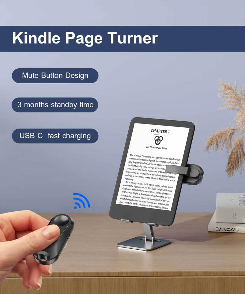 Remote Control Page Turner for Kindle Paperwhite Oasis Scribe Kobo E-Readers，Camera Remote Shutter Clicker for iPad iPhone Android Tablet，Scroller Remote for TIK Tok Video Taking
