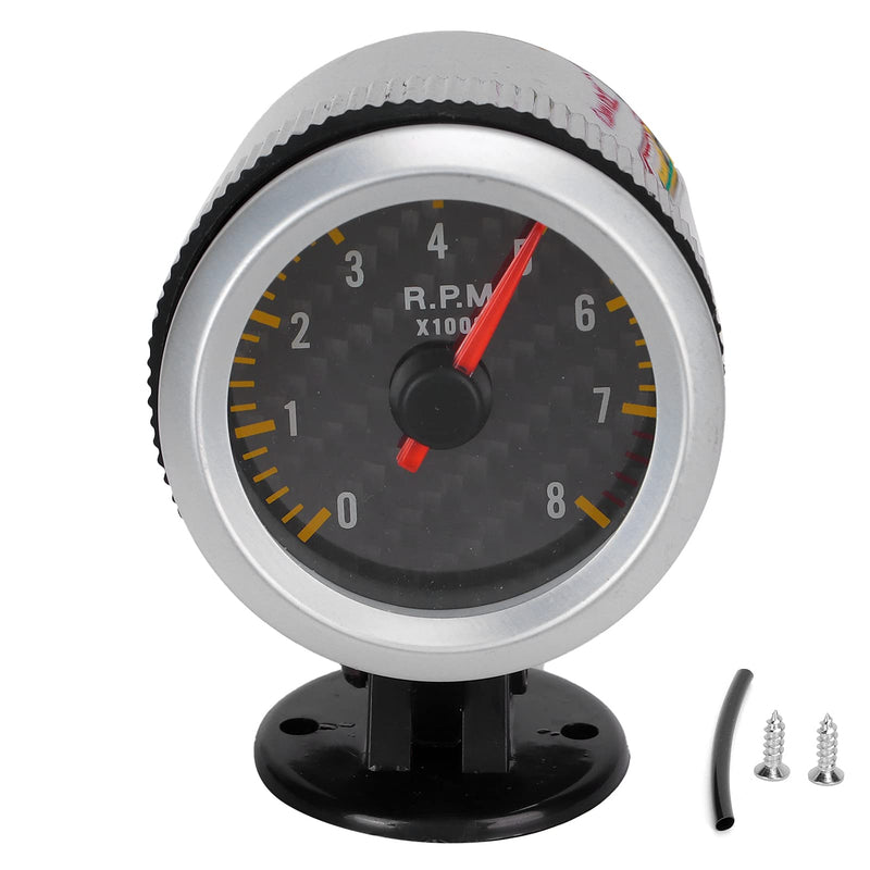 Tachometer, 52mm/2.05in Tachometer with Carbon Fiber Panel Pointer RPM Gauge for Home for Car