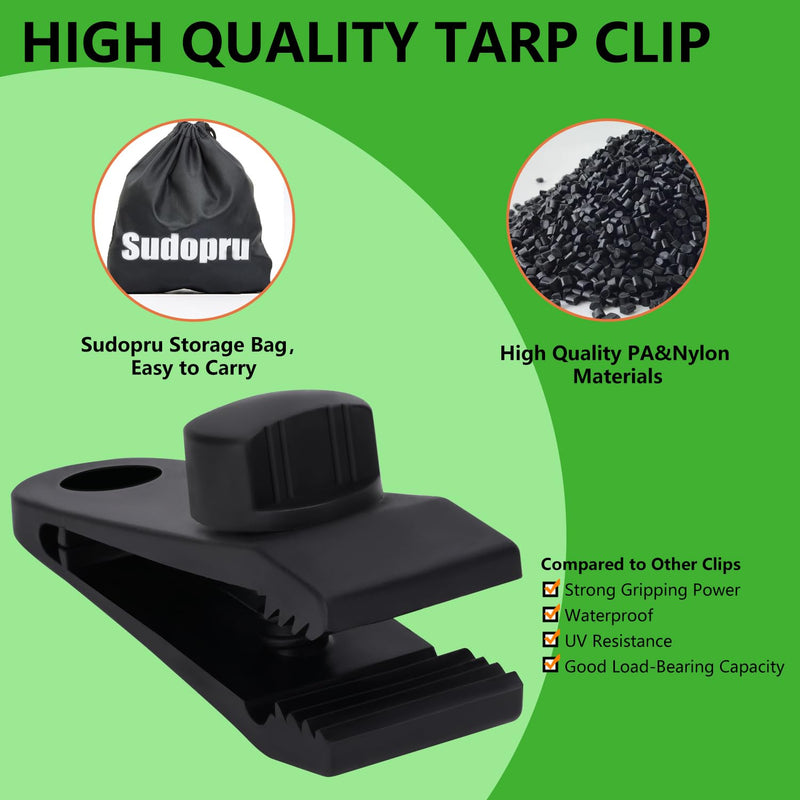Tarp Clips Heavy Duty Lock Grip, 20 Pack Tarp Clamps Heavy Duty, Shark Tent Fastener Clips Holder, Pool Awning Cover Bungee Cord Clip, Car Cover Clamp Adjustable,Heavy Duty