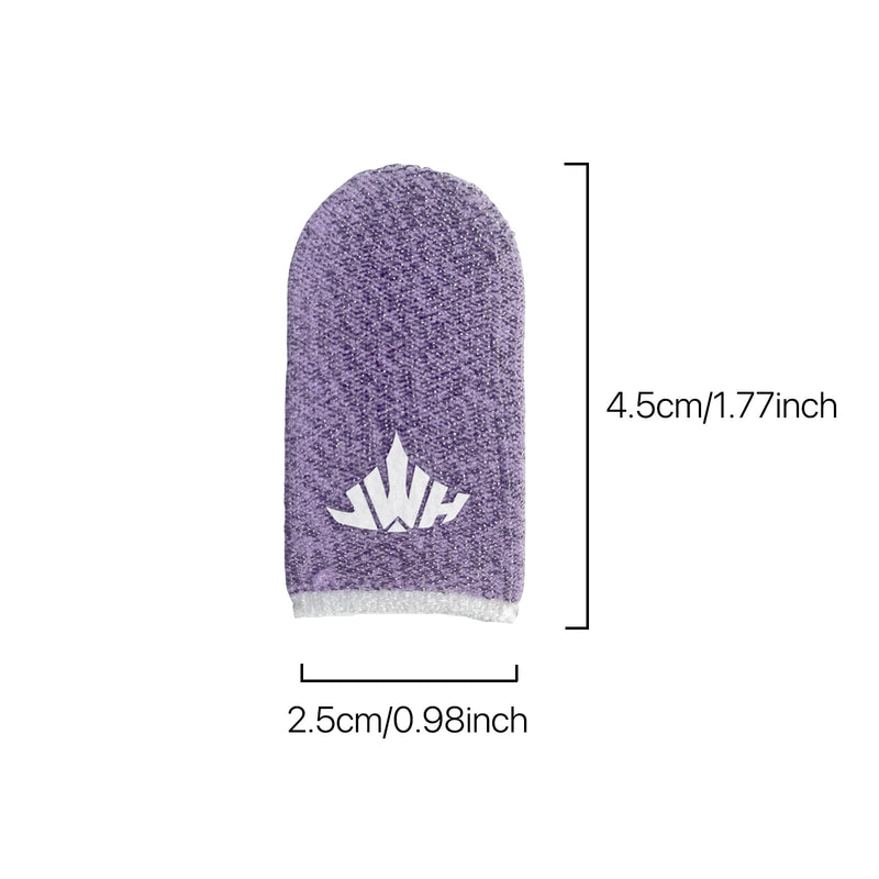JWH 16 PCS Mobile Gaming Finger Sleeves for Dedales Gamer Profesionales Silver Fiber Thumb Sleeves with Pubg Controller Anti Slip Sweat Proof Finger Gloves with High Sensitivity Touchscreen for FPS 8XRose red+8XPurple+Box+Triggers