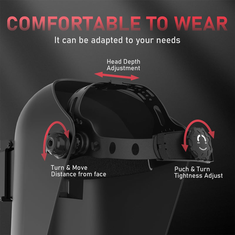 YESWELDER Lightweight, Durable Flip Front Welding Helmet, Sugar Scoop Pipeline Welding Hood Welding mask